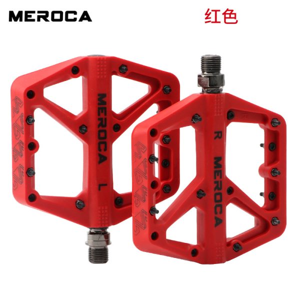 MEROCA mountain bike/road bike nylon fiber pedals, ultra-light with DU bearings, anti-slip, speed descent, widened pedal board - Image 4