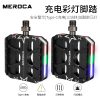 MEROCA bicycle pedals for mountain bikes and folding bikes, 3 bearings aluminum alloy pedals with pedal lights for warning - Image 3