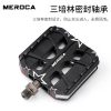 MEROCA bicycle pedals for mountain bikes and folding bikes, 3 bearings aluminum alloy pedals with pedal lights for warning - Image 2